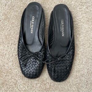 Cole Haan Woven Leather Ballet Mules